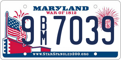 MD license plate 9BM7039