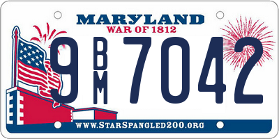 MD license plate 9BM7042