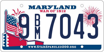 MD license plate 9BM7043