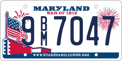 MD license plate 9BM7047