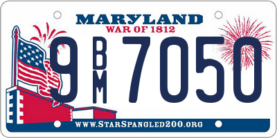 MD license plate 9BM7050