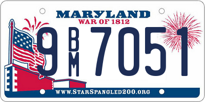 MD license plate 9BM7051