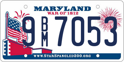 MD license plate 9BM7053
