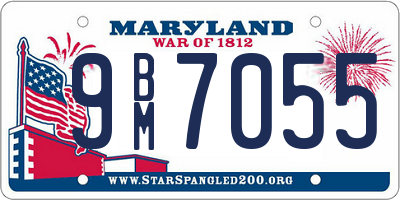 MD license plate 9BM7055