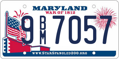 MD license plate 9BM7057