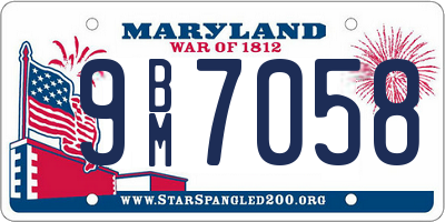 MD license plate 9BM7058