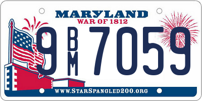 MD license plate 9BM7059