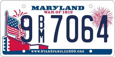 MD license plate 9BM7064