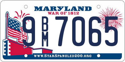 MD license plate 9BM7065