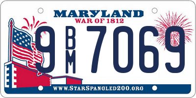 MD license plate 9BM7069