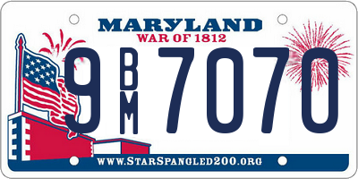 MD license plate 9BM7070