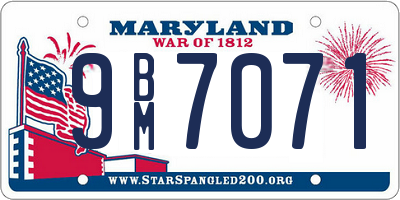 MD license plate 9BM7071