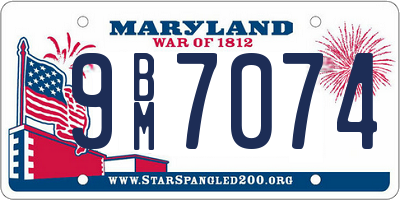 MD license plate 9BM7074