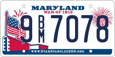 MD license plate 9BM7078