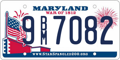 MD license plate 9BM7082