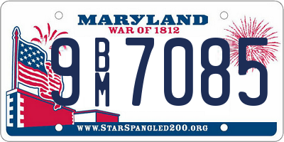 MD license plate 9BM7085