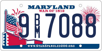 MD license plate 9BM7088