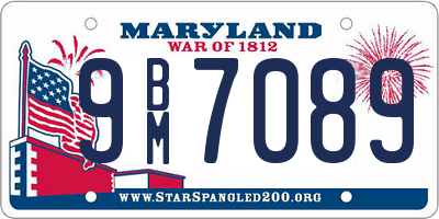 MD license plate 9BM7089