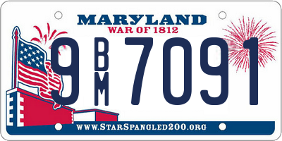 MD license plate 9BM7091