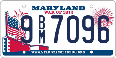 MD license plate 9BM7096