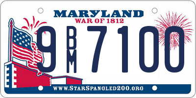 MD license plate 9BM7100