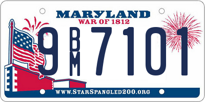 MD license plate 9BM7101