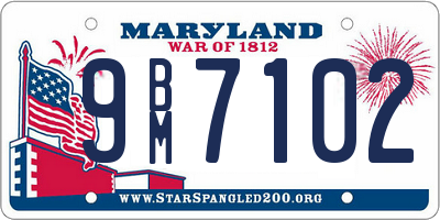 MD license plate 9BM7102