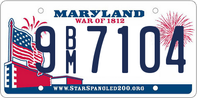 MD license plate 9BM7104