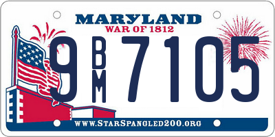 MD license plate 9BM7105