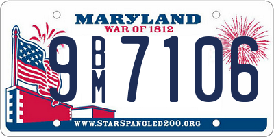 MD license plate 9BM7106