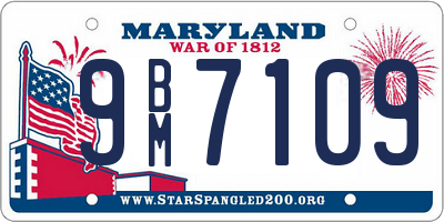 MD license plate 9BM7109