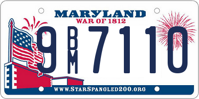 MD license plate 9BM7110