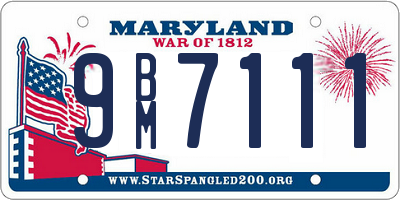 MD license plate 9BM7111