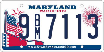 MD license plate 9BM7113