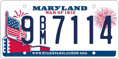 MD license plate 9BM7114