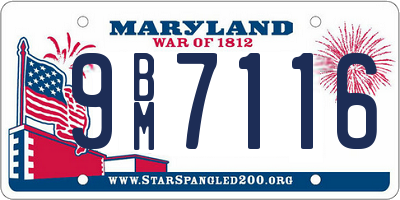 MD license plate 9BM7116