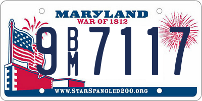 MD license plate 9BM7117