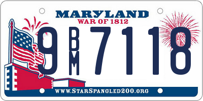 MD license plate 9BM7118