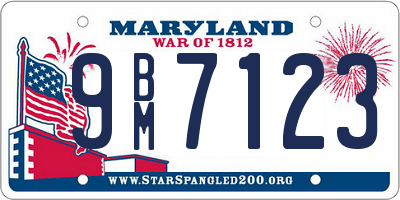 MD license plate 9BM7123