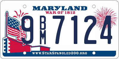 MD license plate 9BM7124