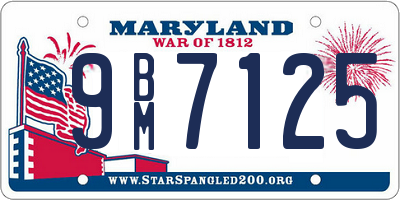 MD license plate 9BM7125