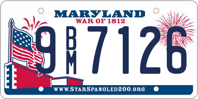 MD license plate 9BM7126