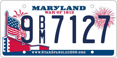 MD license plate 9BM7127