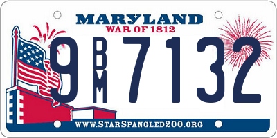 MD license plate 9BM7132