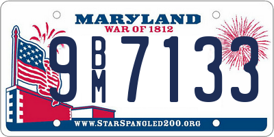 MD license plate 9BM7133