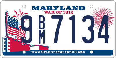 MD license plate 9BM7134