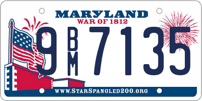 MD license plate 9BM7135