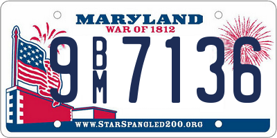 MD license plate 9BM7136