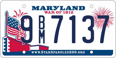 MD license plate 9BM7137