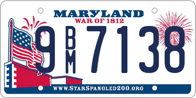 MD license plate 9BM7138